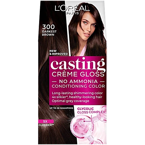 Loreal Paris Hair Colour Casting Creme Gloss Darkest Brown 300	
